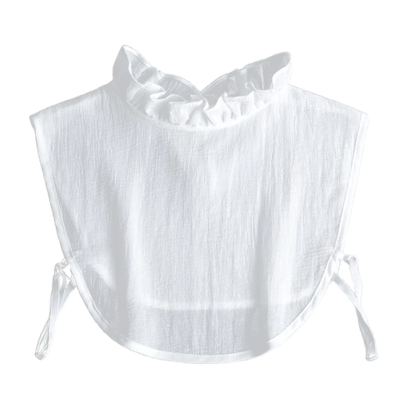 

Для женщин Стенд с оборками рубашка с фальшивым воротником аксессуар выдалбливают Замочная скважина галстук-бабочка Манишка Съемный Белый...