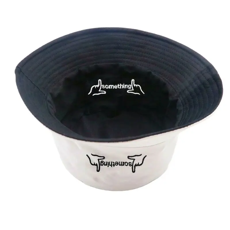 Двусторонняя одежда палец что то вышивка Панама мужская шляпа Для женщин Летняя