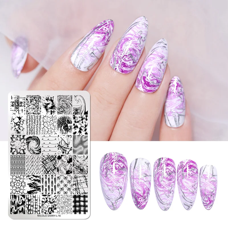 Шаблон для дизайна ногтей шаблон стемпинга пластины Огненный Цветок из