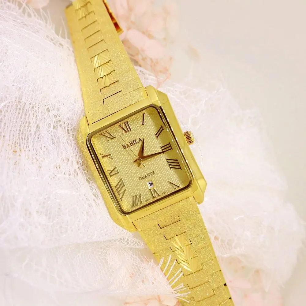 Мужские медные часы с большим циферблатом золотистые водонепроницаемые