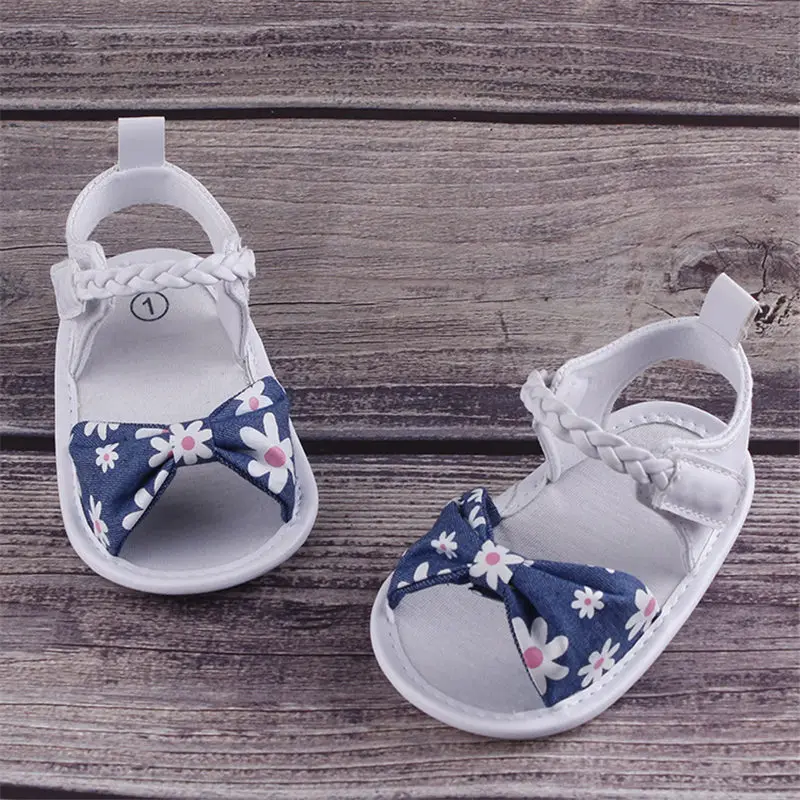 

Newborn Toddler Baby Girl Summer Bowknot Sandals Casual Soft Sole Crib Shoes Infant Prewalkers Anti-Slip Prewalker 0-18M