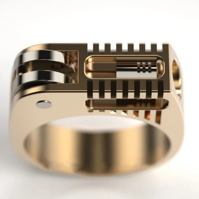 NPKDS Fashion Mechanical Gear Wheel Men Ring Silver Color Punk Wedding Band Finger Rings for Women Modern Jewelry | Украшения и