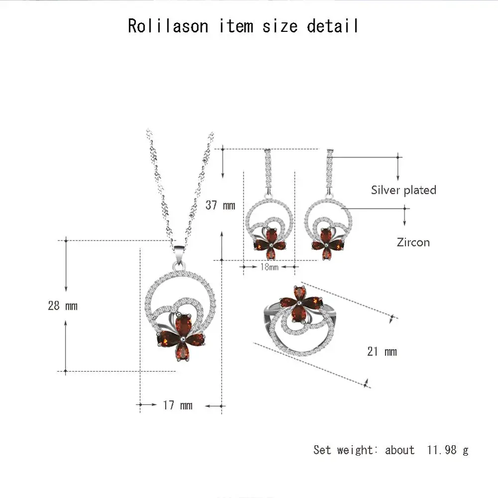 Ayowei Lucky Note квадратный Красный Циркон Кристалл Серебряный цвет ювелирные изделия