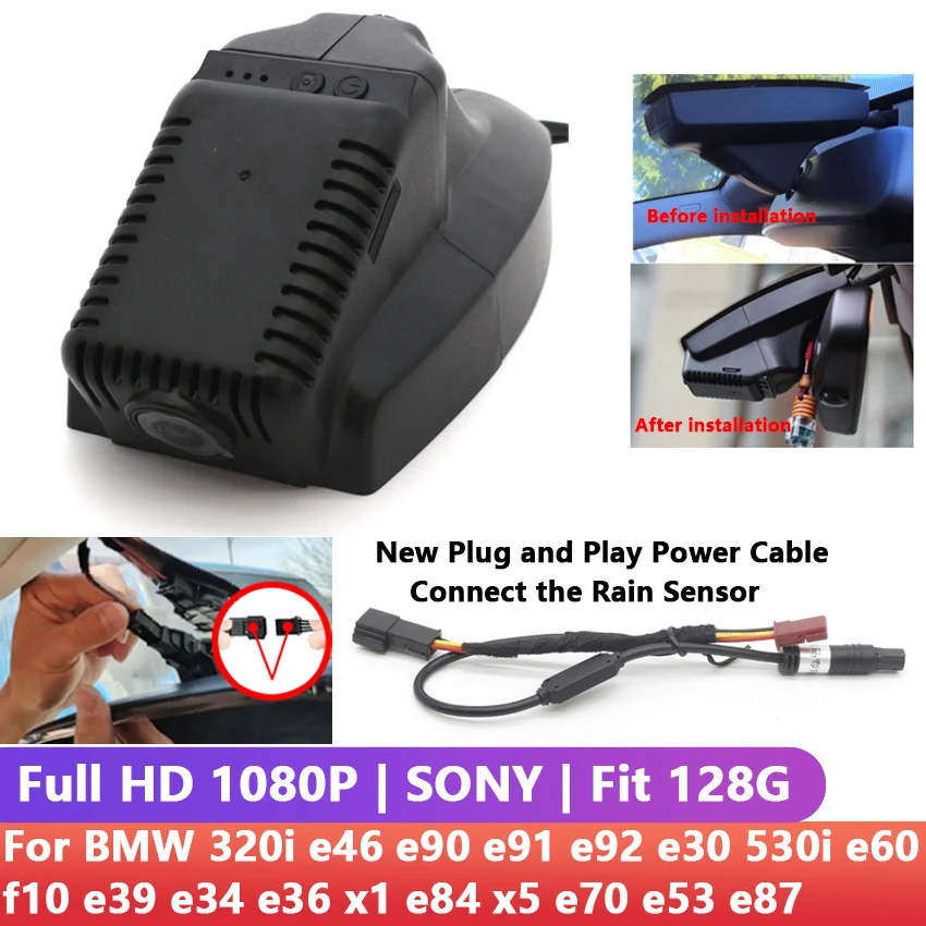 Full HD Автомобильный видеорегистратор Wifi DVR для BMW 320i e46 e90 e91 e92 e30 530i e60 f10 e39 e34 e36 x1 e84 x5