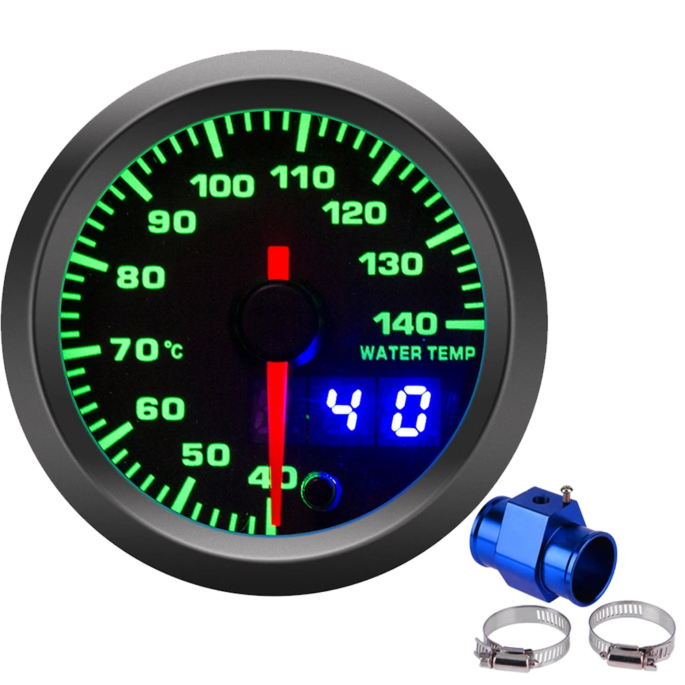 

7 Colors LED Car Water Temperature Gauge Racing 40-140 Celsius Water Temp Joint Pipe Sensor Adapter 28MM 30MM 32MM 34MM 36MM