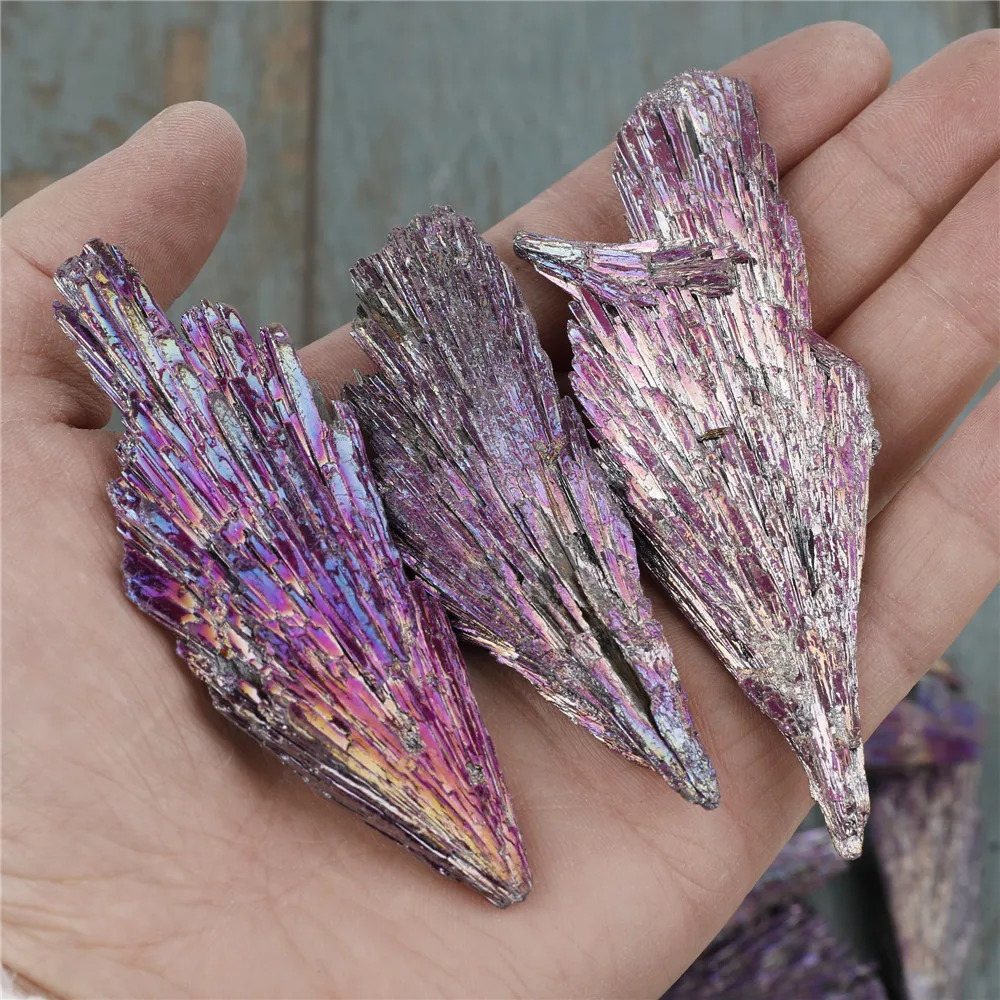 

1pcs Plating Colors Black Tourmaline Raw Minerals Chakra Energy Healing Natural Stone Crystal Tail Decor