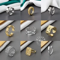 925 sterling silver open ring for women ins niche irregular wave sand surface wide noodle original party birthday gift