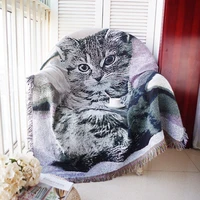 animal patter sofa throw blanket cotton thread knitted blanket with tassel geometry boys gifts sofa cover bed blanket home decor