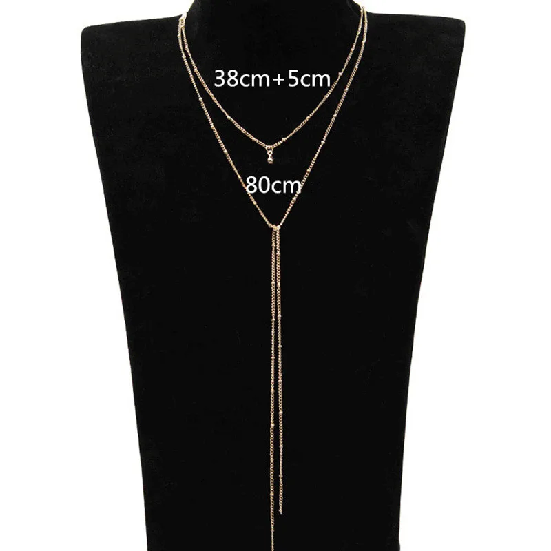 Ожерелье с подвеской в виде бусин кисточками женское геометрическое простое