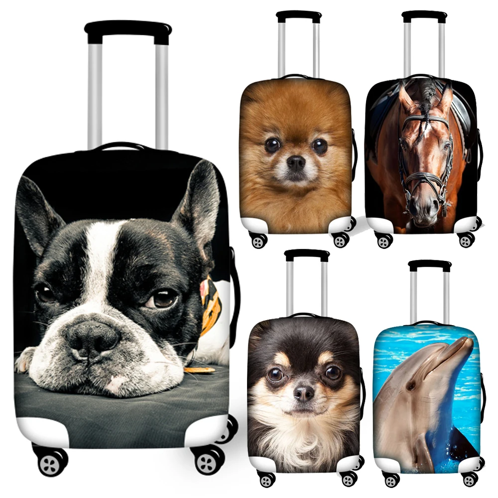 

Twoheartsgirl 3d Animal Dog Dolphin Cat Horse Print Luggage Covers Waterproof 18-32inch Travel Suitcase Cover Trolley Case Cover