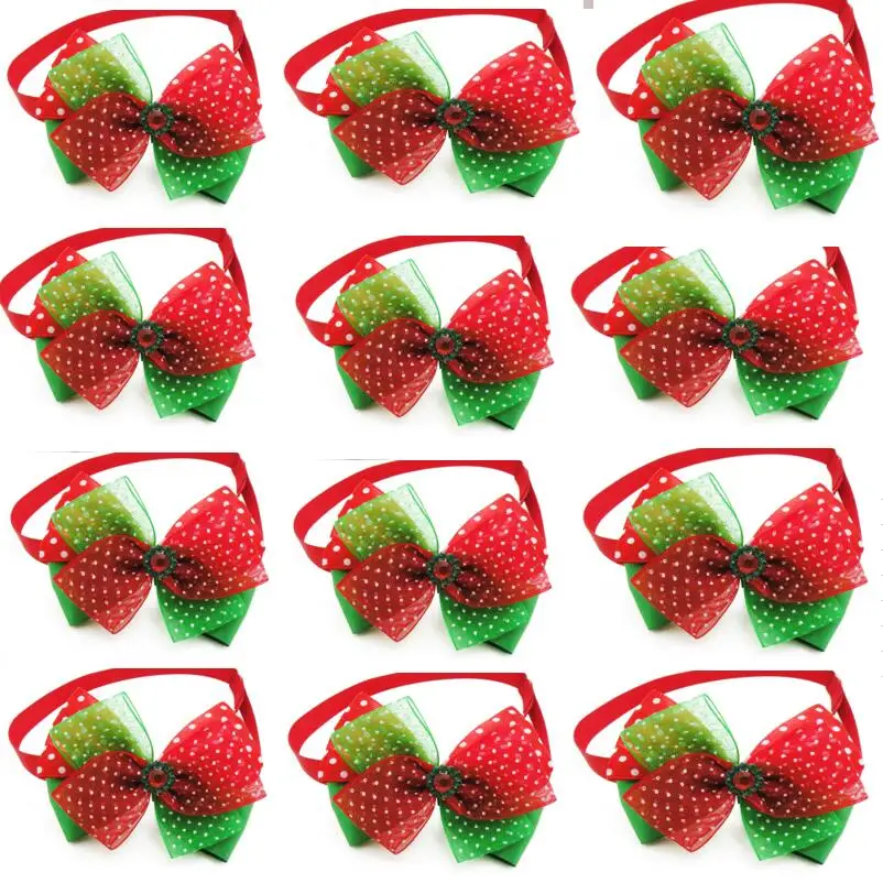 100 шт./лот рождественские праздничные галстуки бабочки для собак милые Галстуки