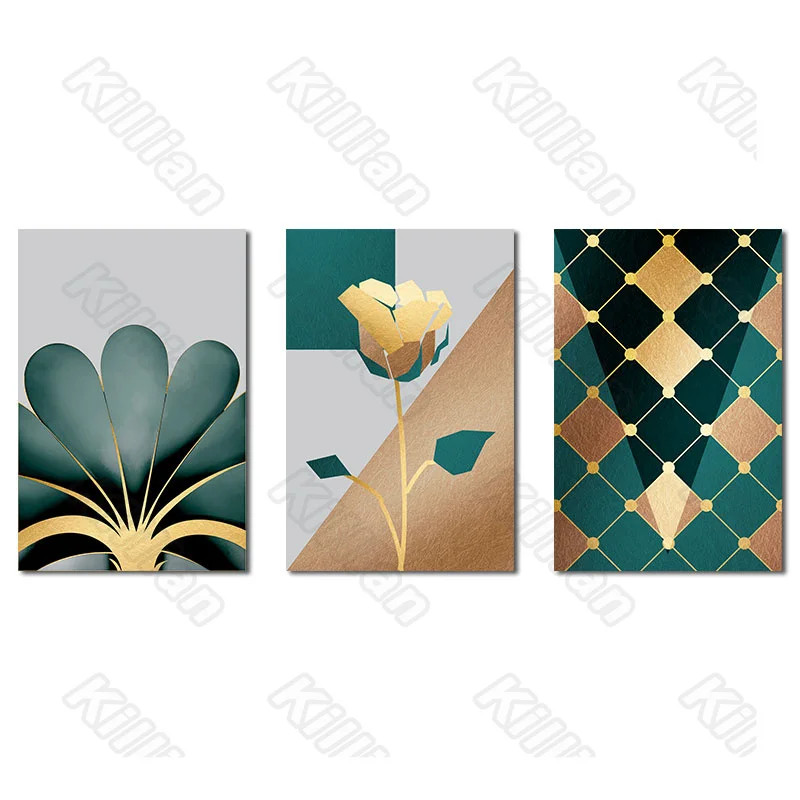

Europe Style Gold Rose Poster Frameless Residential Bedroom Decoration Living Room Green Cube Canvas Painting Hd Print Poster