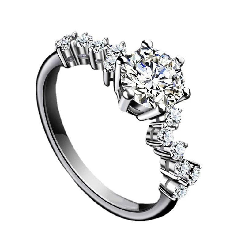 

Женское кольцо из серебра 925 пробы с бриллиантами