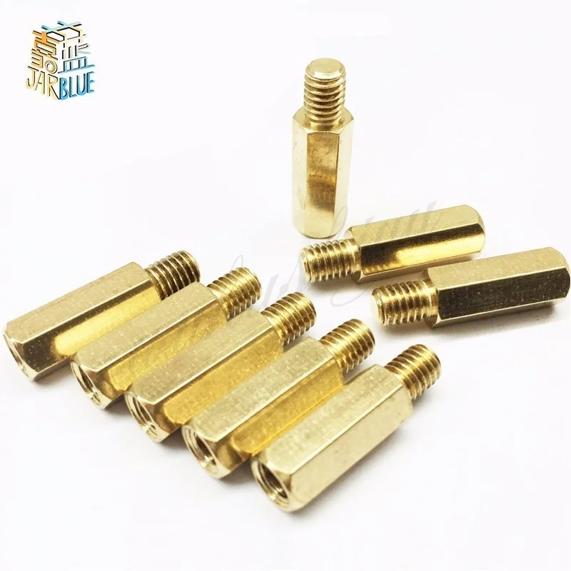 

10/50Pcs M3*5/6/8/10/12/14/16/18-50+6mm Hex Nut Spacing Screw Brass Threaded Pillar PCB Computer PC Motherboard Standoff Spacer