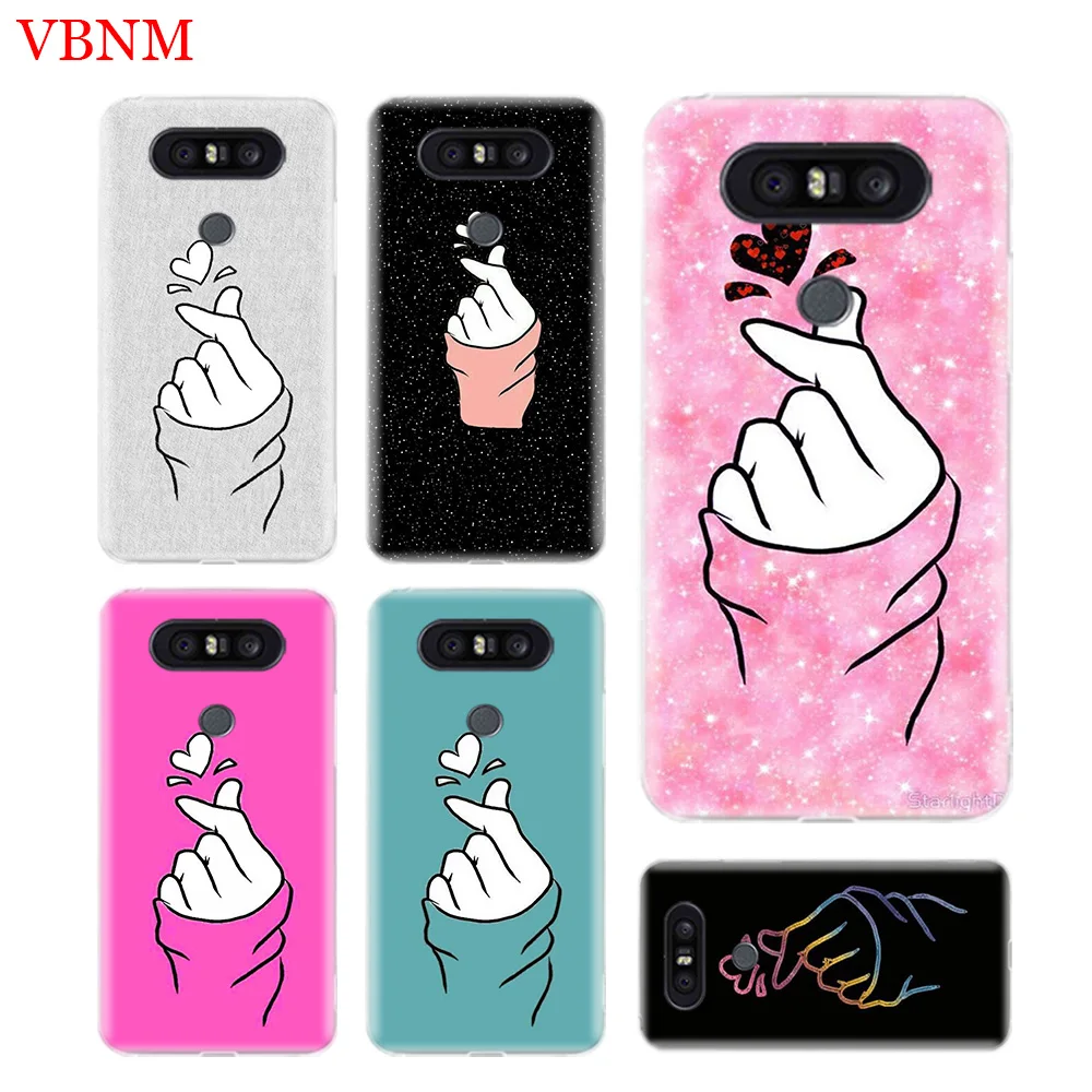 Черный белый цвет любви К поп Мягкий ТПУ чехол для телефона LG V40 G6 G7 Q6 Q8 Q7 G5 G4 V30 V20 V10