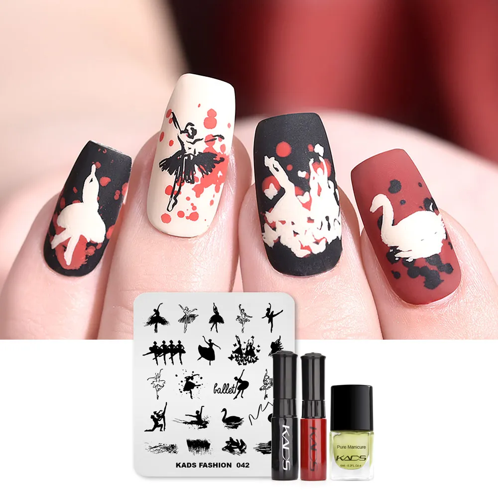 set 2 KADS Nail Art штампованные пластины природа Мода серии шаблоны для стемпинга рисунки для маникюра Лак для стемпинга трафарет для штамповки - Цвет: set 2