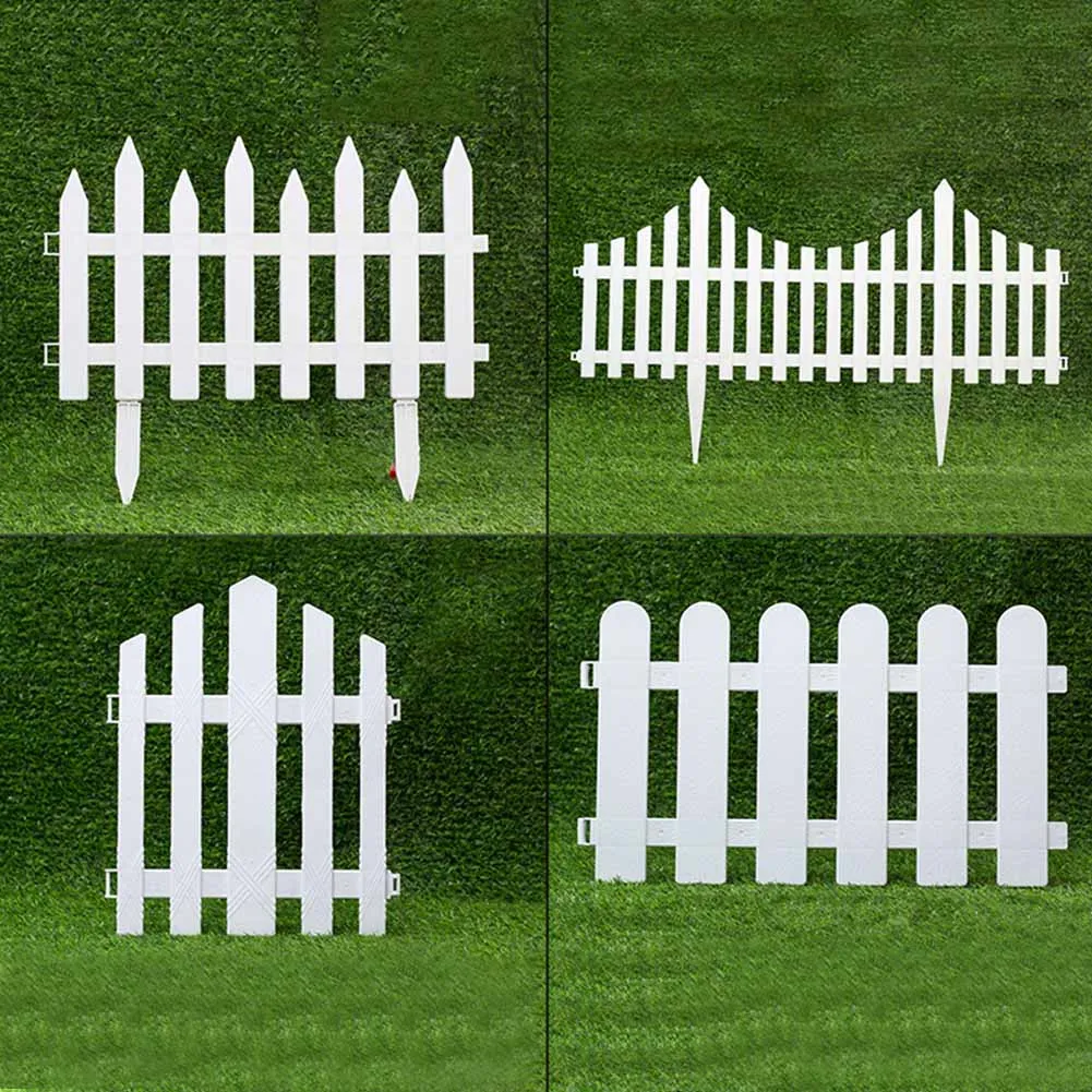 White Plastic Garden Fence Border Decoration Plant Flower Protect For Yard Lawn Edging Flower Bed Christmas Tree Decorative