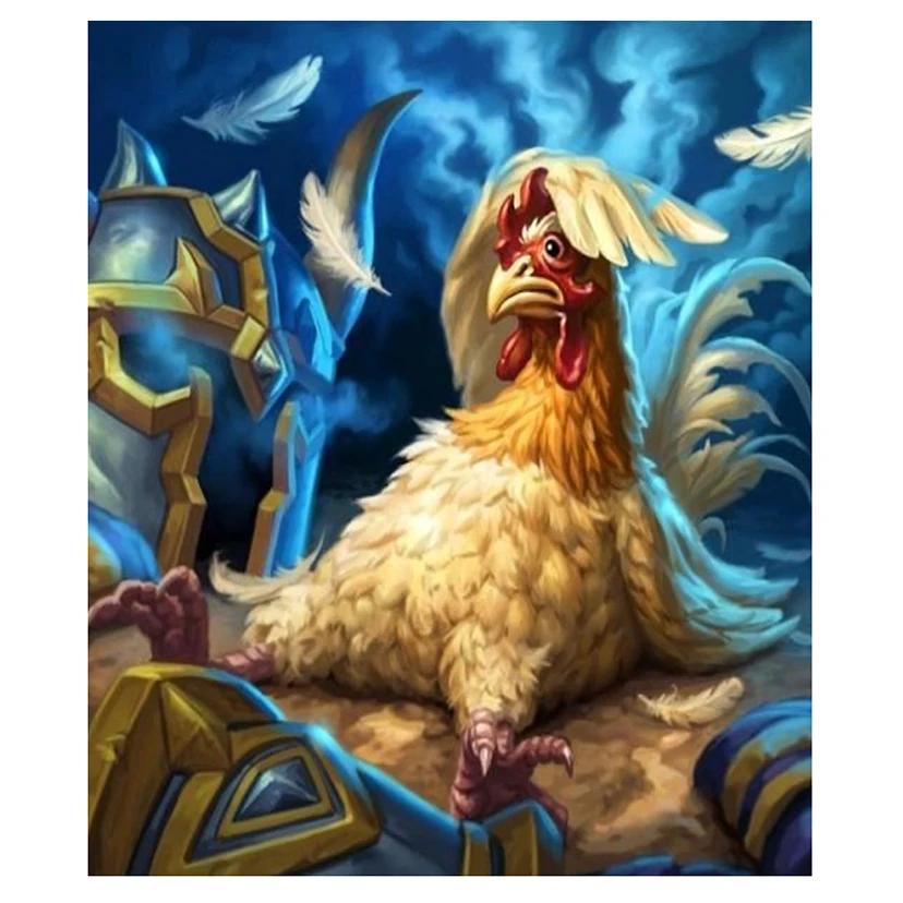 

Diamond Painting Full Drill 5D DIY Embroidery Cross Stitch Diamond Mosaic Big Rooster Feather Home Decoration Gift L08