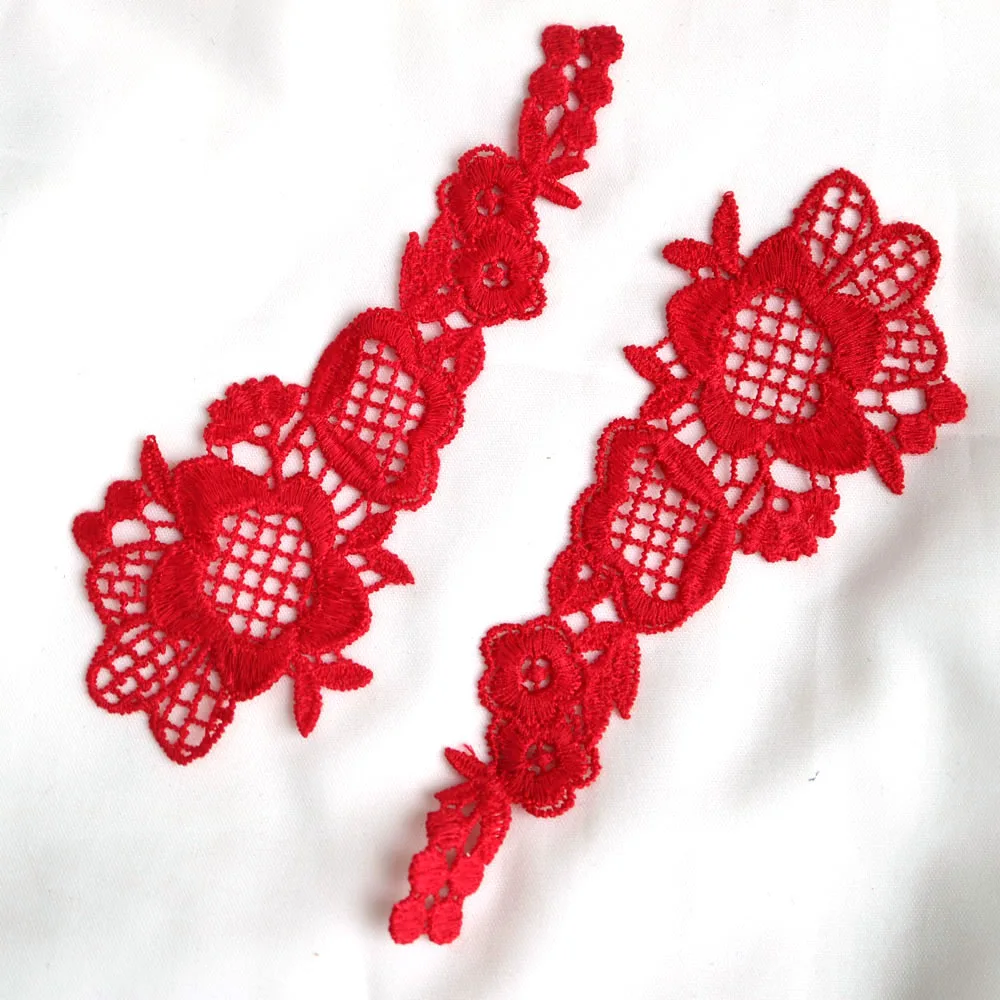 2 шт./компл. красные полые нашивки для одежды 3D вышитые шитья сделай сам Пришивные