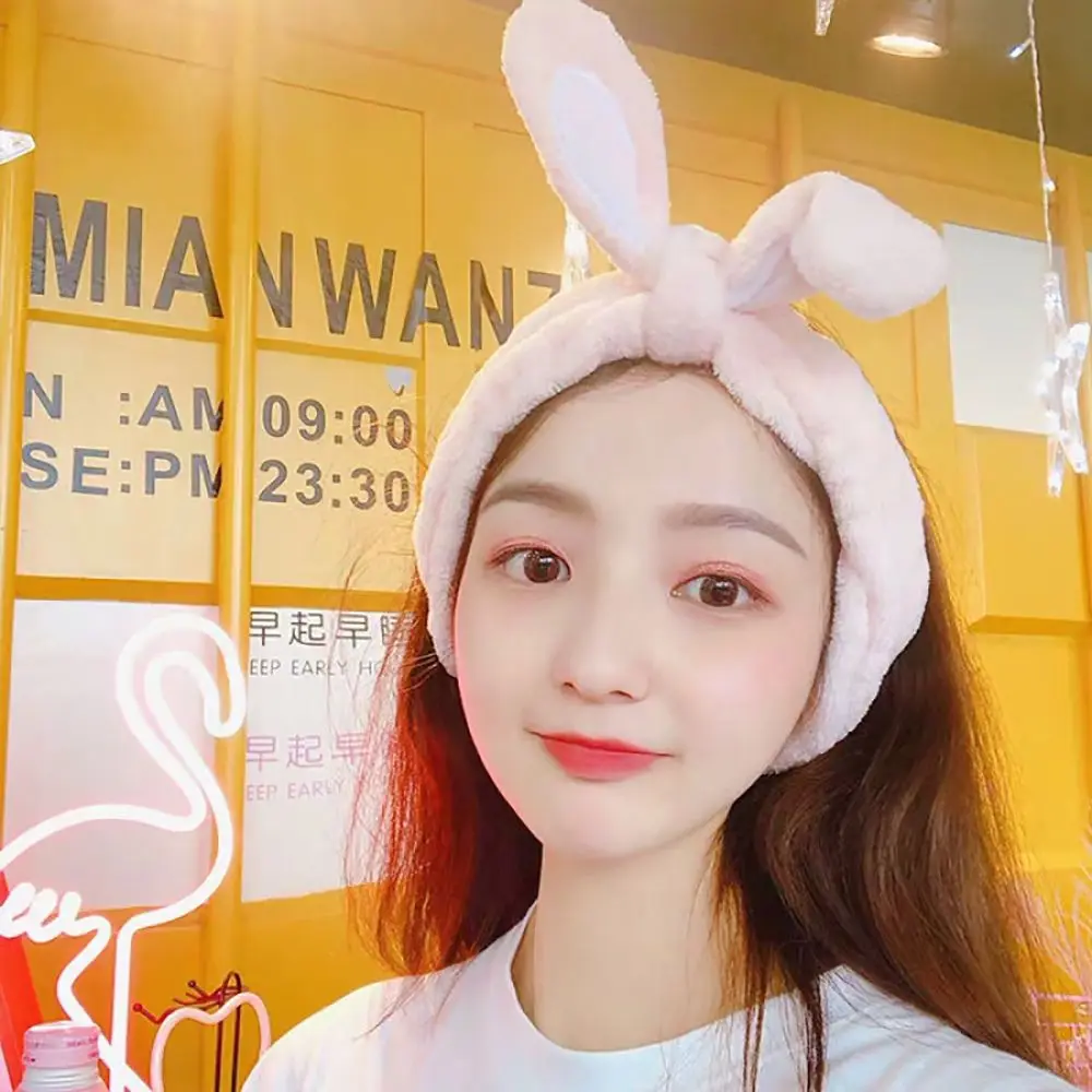 

Women Stretch Hair Band Wash Makeup Mask Headband Cute Rabbit Ears Hair Band Hair Wrap Headdress Headwear Hair Accessories