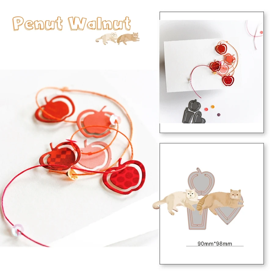 Яблоко Любовь Сердце чашки металлические режущие штампы DIY трафареты для