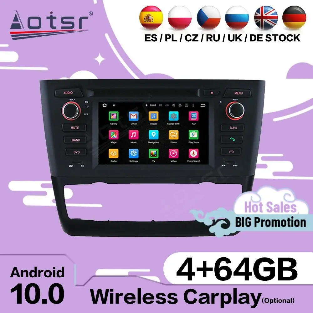 

Carplay мультимедийный стерео Android для BMW 1 серии E81 E82 E87 E88 116i 118i 120i 2004-2012 GPS аудио радио приемник головное устройство