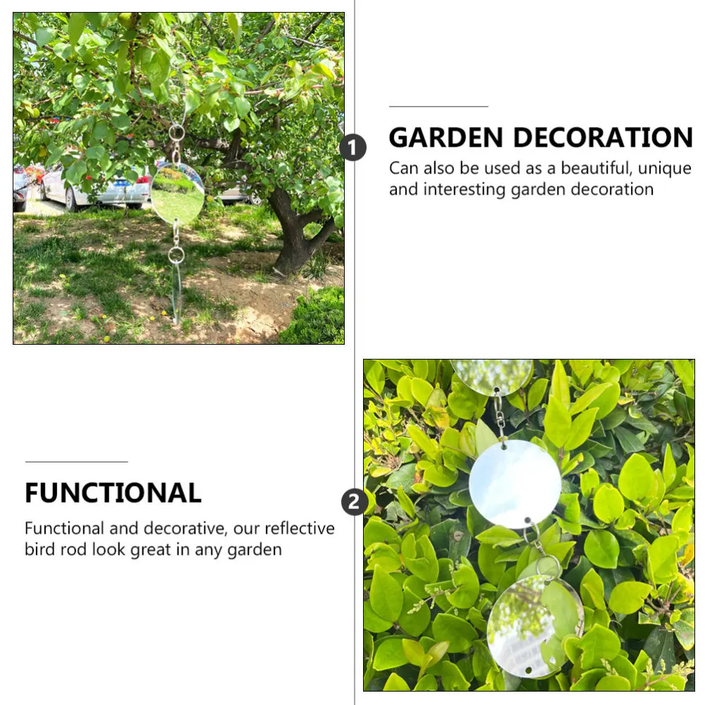 

2Sets Outdoor Household Ornament Bird Repellent Device Reflective Decoration