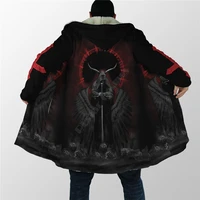 winter men for women satanic cloak 3d printed cloak fleece wind breaker warm hood cloak