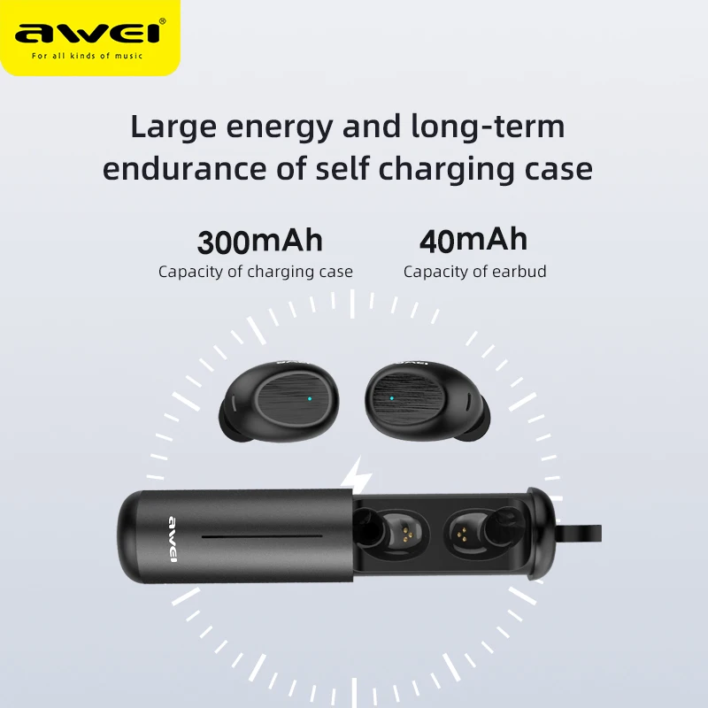 TWS Наушники AWEI T55 с поддержкой Bluetooth 5 0 и шумоподавлением|Наушники гарнитуры| |