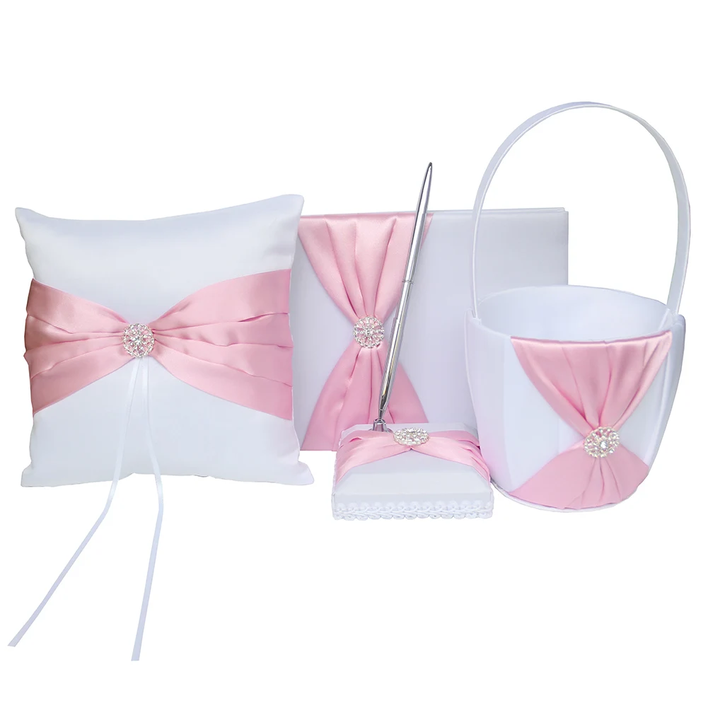 Атласная Подушка для колец Свадебная Гостевая книга церемони ручка подушка