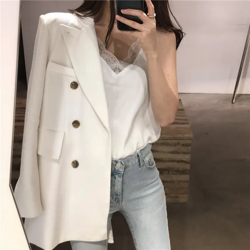 Лидер продаж шикарный черный облегающий Универсальный уличный пиджак HziriP