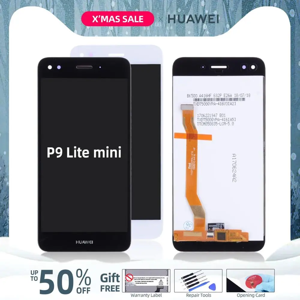 Дисплей для HUAWEI P9 Lite Mini SLA-L22 Y6 Pro LCD в сборе с тачскрином на рамке 5.0'' белый черный
