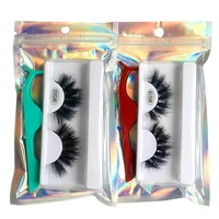 thick curly 3d false eyelashes tweezer set multilayers hand made reusable fake lashes soft vivid 100 pcslot dhl free