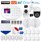 Система сигнализации FUERS W204 4G GSM WIFI Tuya, комплект для умного дома, беспроводная система безопасности, IP-камера с управлением, автоматическая сирена