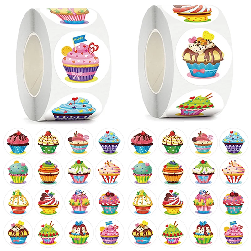 500 Pcs/Roll Round Sealing Labels Stickers Wedding Party Birthday Present Decoratio Labels Cupcake Stationery Supply Stickers