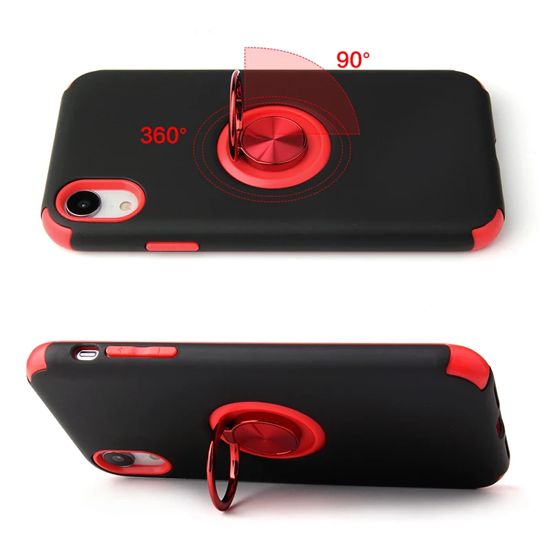 

2020 New Original Case for iPhone Xs Max Soft TPU Phone X XR Hard PC Drop Resistant Camera Protection Aluminum Ring Bracket Hot