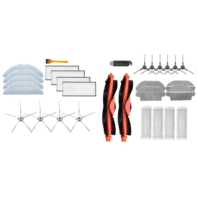 

Набор из 2 боковых щеток для швабры, тканевый фильтр, основная щетка для Xiaomi Mijia с деталями для пылесоса Xiaomi Roborock T7 T7Plus