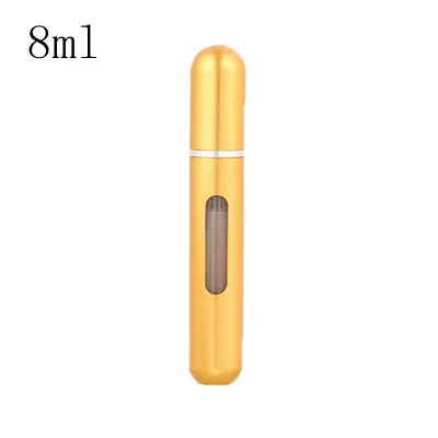 8ml Gold 5 мл 8 мл многоразовый мини флакон-спрей для духов Алюминиевый распылитель портативный дорожный косметический контейнер флакон для духов - Цвет: 8ml Gold