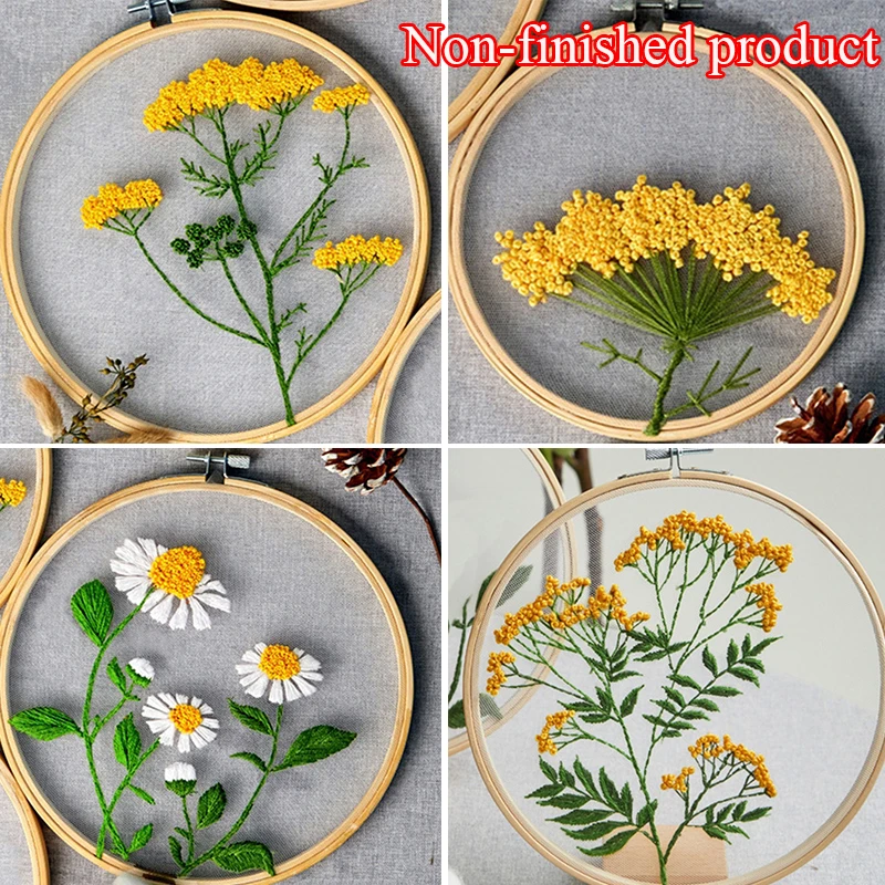 

Funny Stylish Transparent Embroidery Beautiful Delicate DIY Floral Gifts European Embroidery Material Package Handicrafts