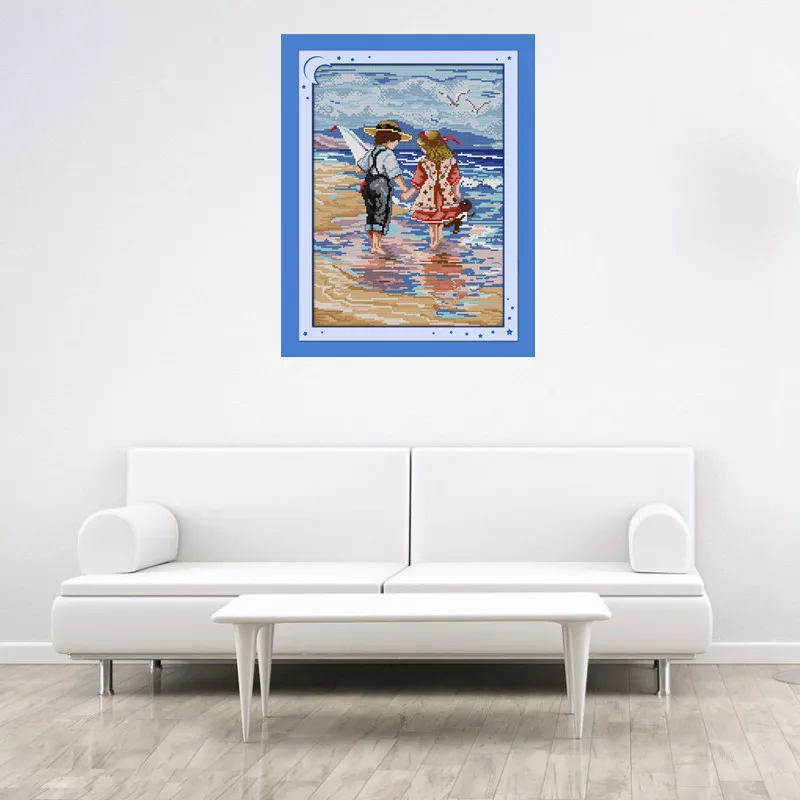 Hand in hand(1)(kids) Cross Stitch Figuer Kits Embroidery Needlework Sets Cross-Stitch Kit | Дом и сад