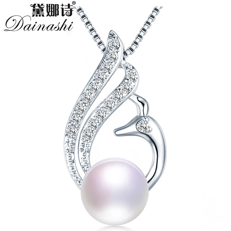 

Dainashi Hot Sale 100% Genuine AAAA Freshwater Pearl Pendant Necklace 925 Sterling Silver Zircon Phoenix Pendant Necklace Women