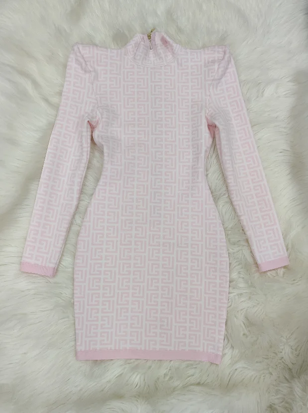 Высококачественное сексуальное женское бандажное платье с длинным рукавом