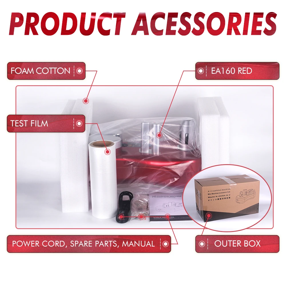 Buffer Air Cushion Machine Column Bag Inflator Automatic Filling Pillow Roll Bubble Film | Инструменты