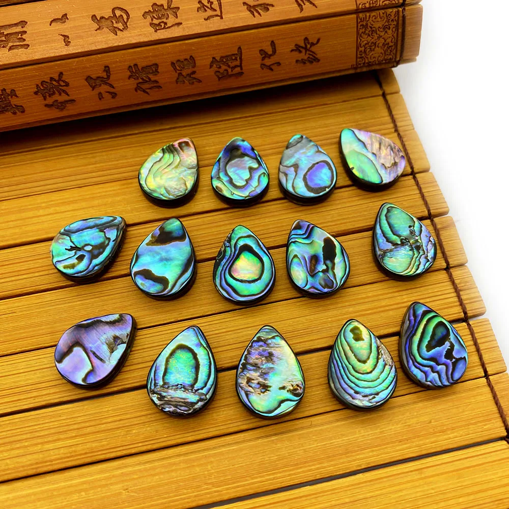 

3pcs/pack of Natural Abalone Beads Drop-shaped Horizontal Holes Colorful Beads Suitable for Jewelry Earrings Making Accessories