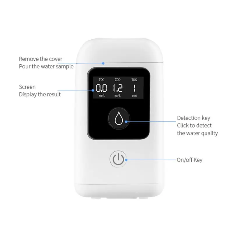 

3 In 1 Digital LCD High Accuracy TOC COD TDS Water Quality Purity Tester Meter Household Travel N1HF