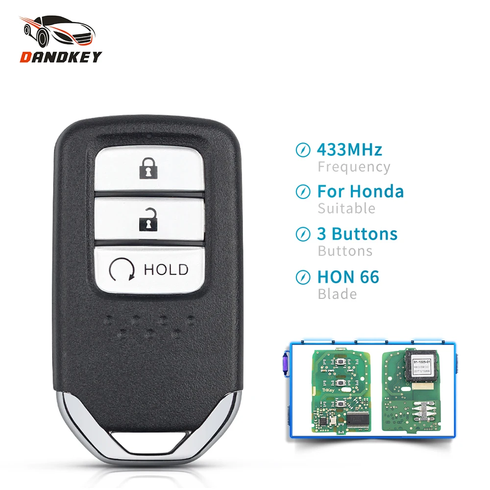 Dandkey KR5V2X 433 МГц ID47 чип транспондера умный дистанционный ключ ASK для Honda CRV 2017 2018 Fob