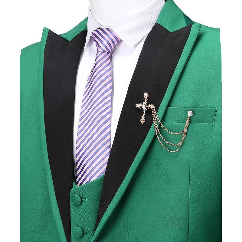 Зеленый Блейзер со штанами свадебные костюмы для мужчин деловые мужские жениха