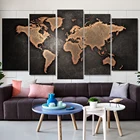 5 шт., Настенная картина с изображением карты мира