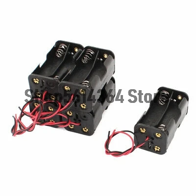 

5Pcs 2 Wire Lead Double Side Battery Holder Box for 4 x 1.5V AA Batteries