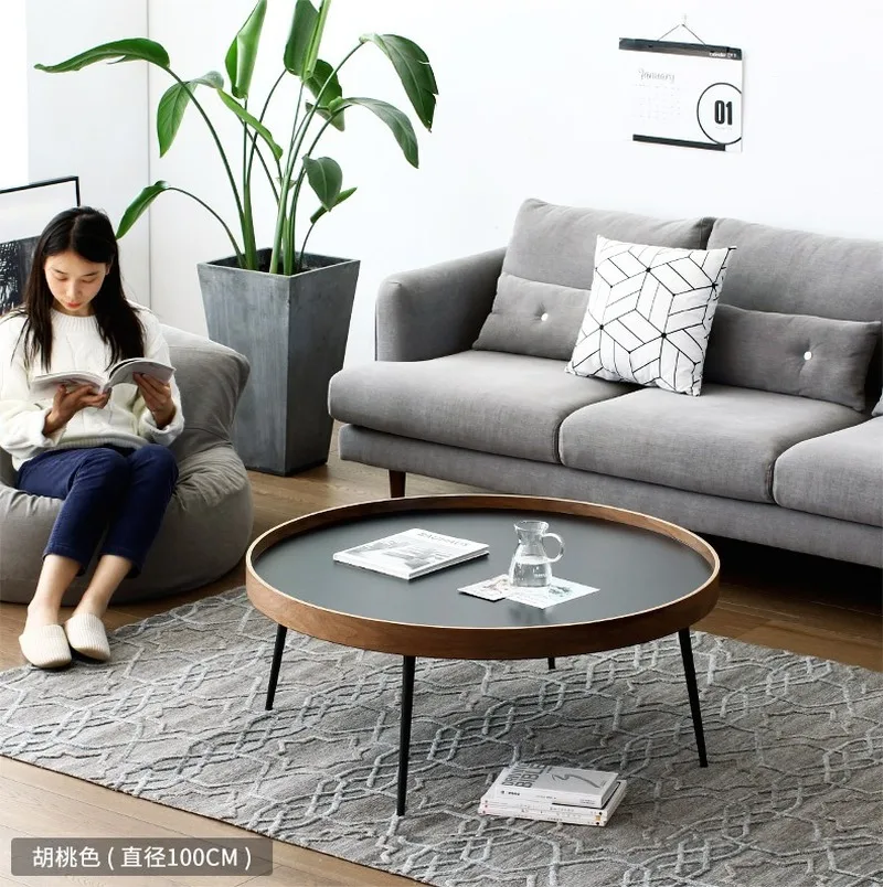 Деревянный стол журнальный столик для гостиной минималистичная винтажная